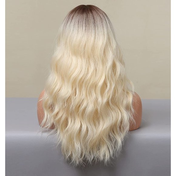 OmbrePlatinum Blonde -Curtain Bangs - Picture 5 of 7